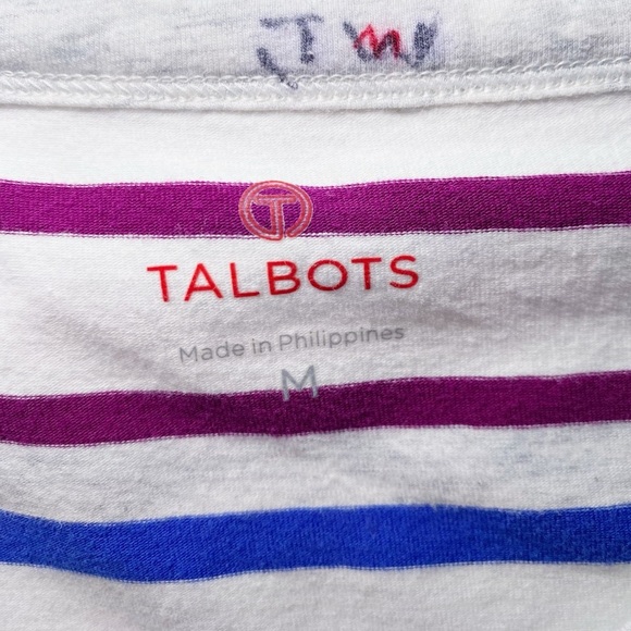 Talbots Multicolor Striped Long Sleeve Top - Picture 10 of 12